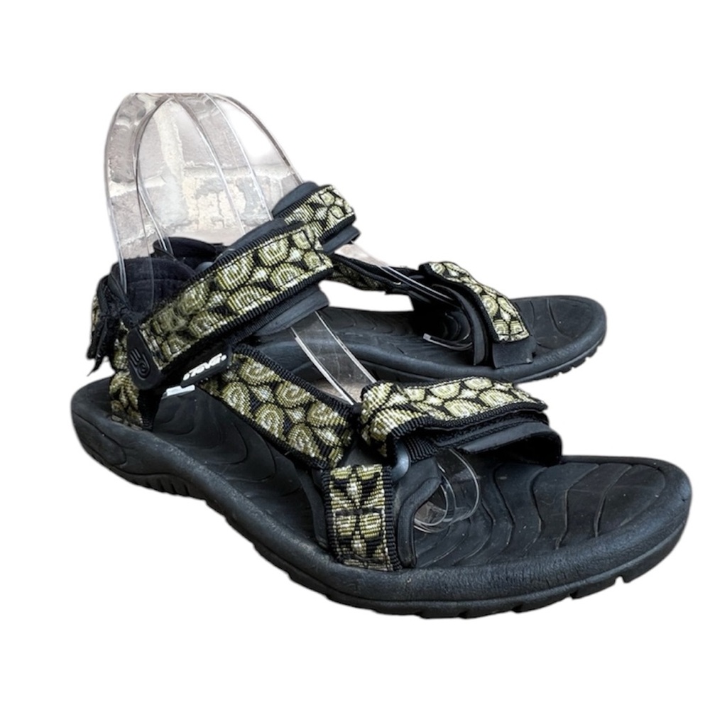 Teva Sports Stylish Black and Green Women's Sandals Sz 6